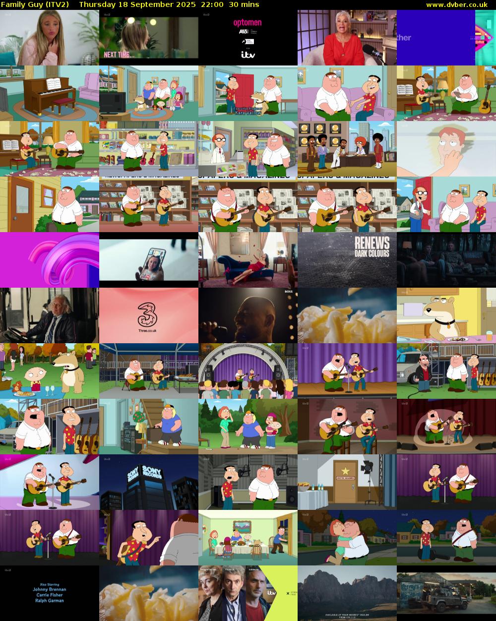 Family Guy (ITV2) Thursday 18 September 2025 22:00 - 22:30