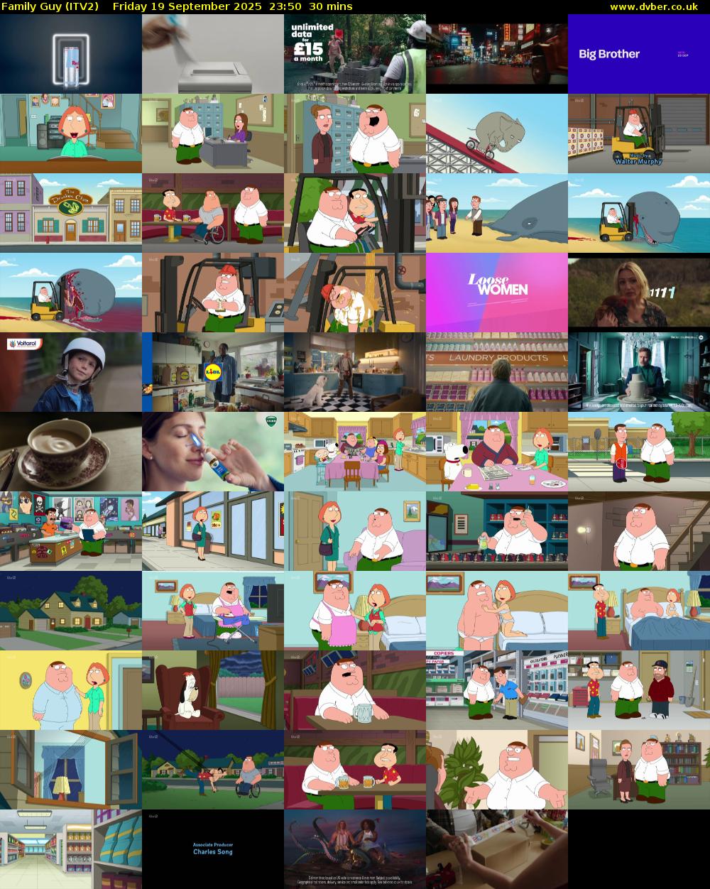 Family Guy (ITV2) Friday 19 September 2025 23:50 - 00:20