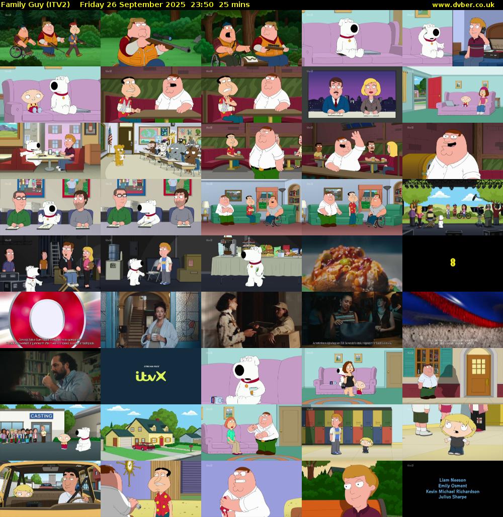 Family Guy (ITV2) Friday 26 September 2025 23:50 - 00:15