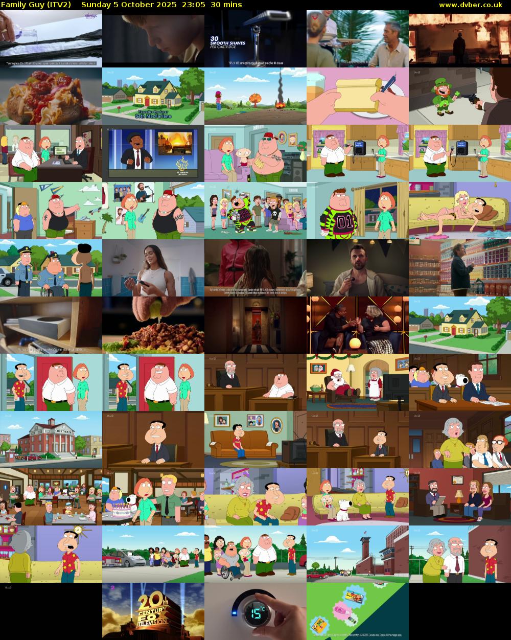 Family Guy (ITV2) Sunday 5 October 2025 23:05 - 23:35