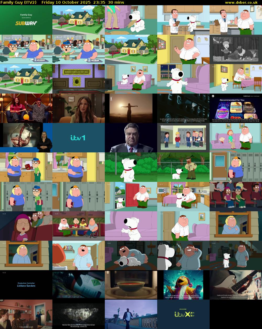 Family Guy (ITV2) Friday 10 October 2025 23:35 - 00:05
