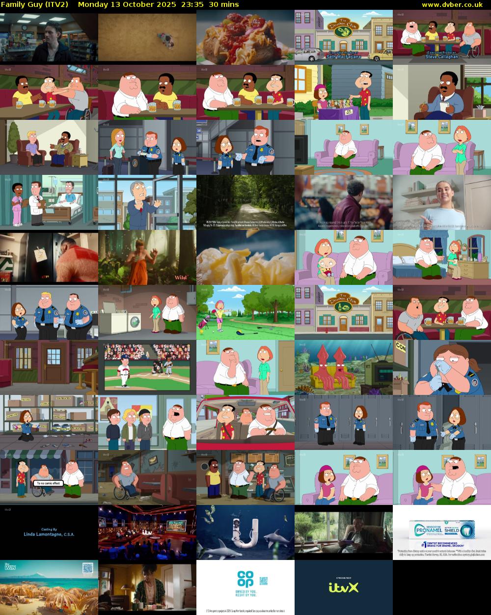 Family Guy (ITV2) Monday 13 October 2025 23:35 - 00:05