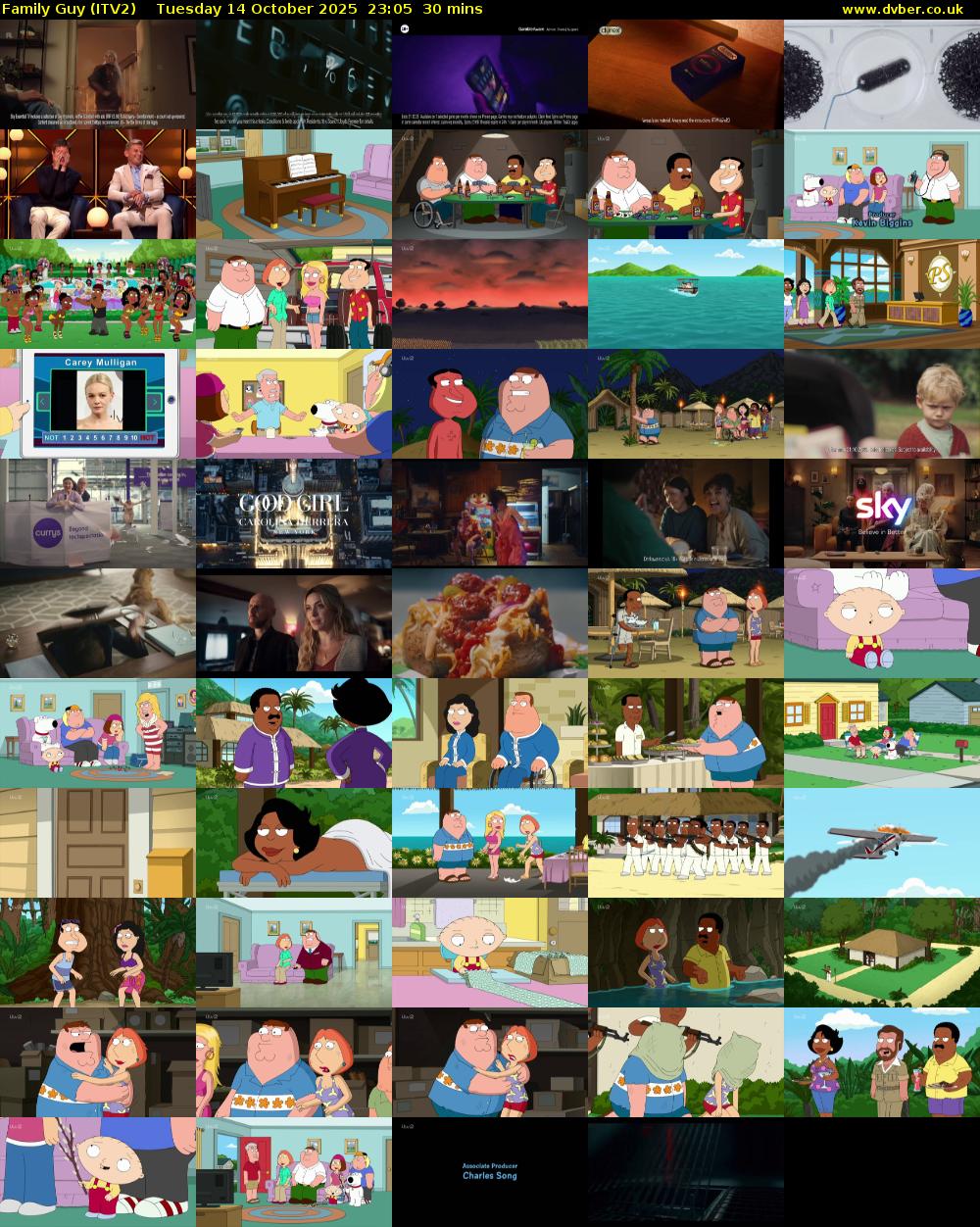 Family Guy (ITV2) Tuesday 14 October 2025 23:05 - 23:35