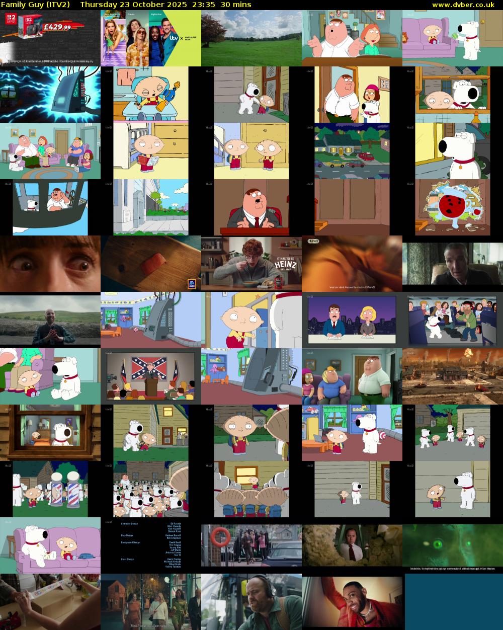 Family Guy (ITV2) Thursday 23 October 2025 23:35 - 00:05