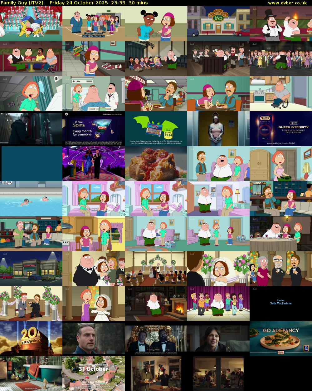 Family Guy (ITV2) Friday 24 October 2025 23:35 - 00:05