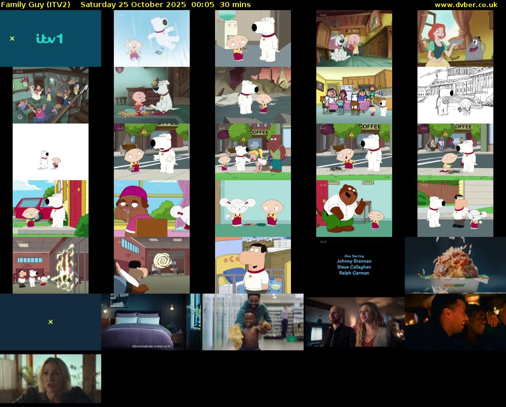 Family Guy (ITV2) Saturday 25 October 2025 00:05 - 00:35