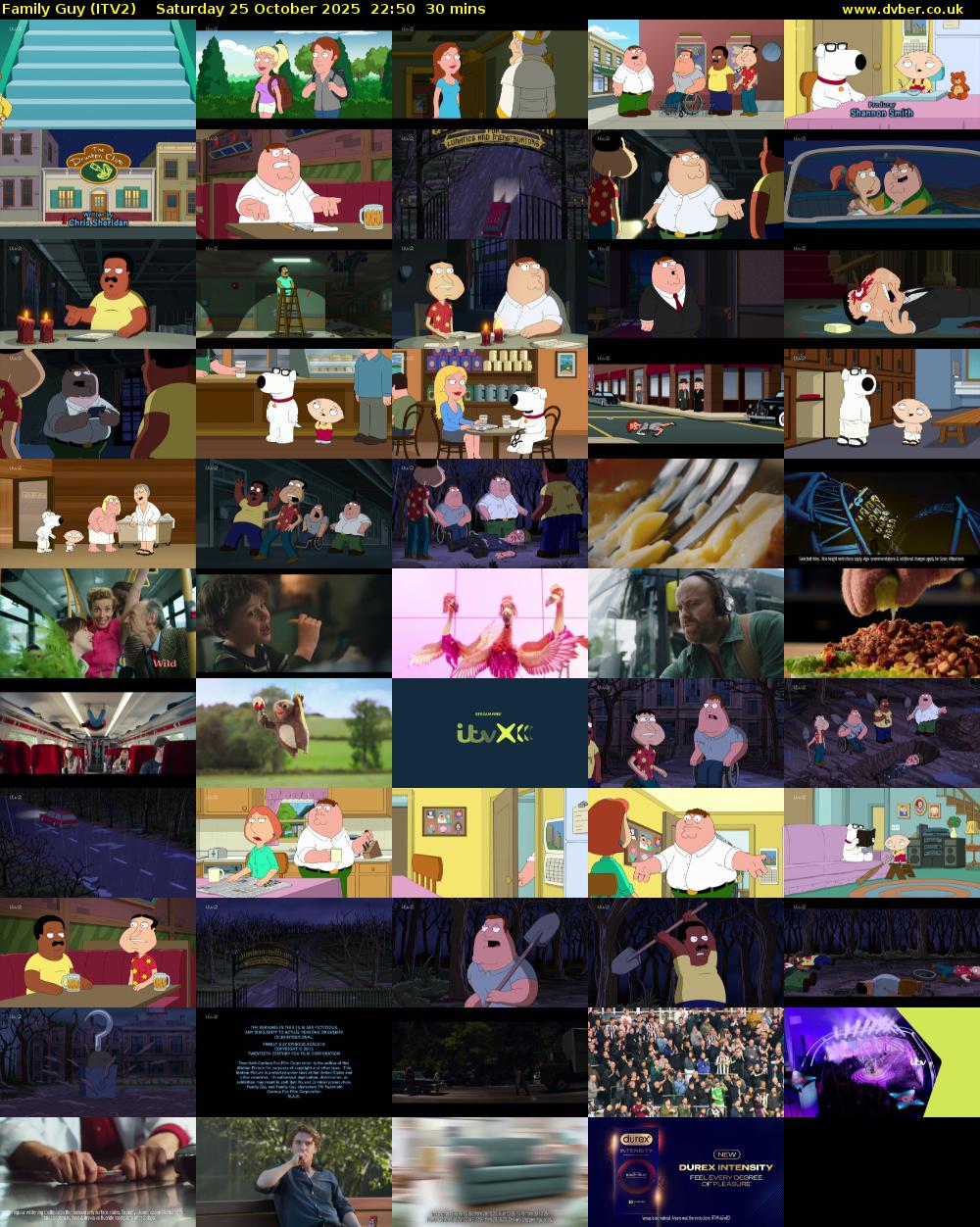 Family Guy (ITV2) Saturday 25 October 2025 22:50 - 23:20