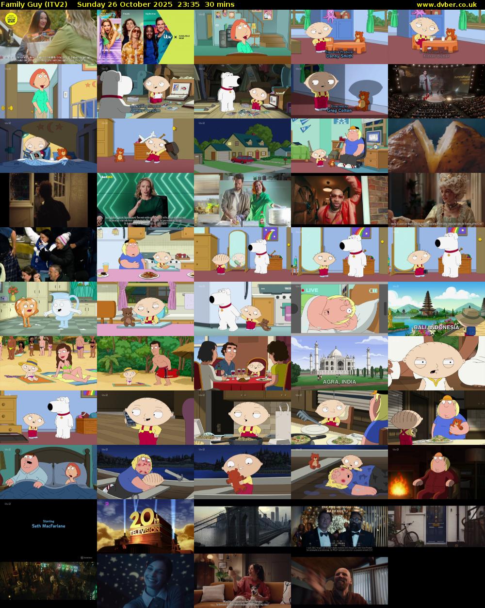 Family Guy (ITV2) Sunday 26 October 2025 23:35 - 00:05