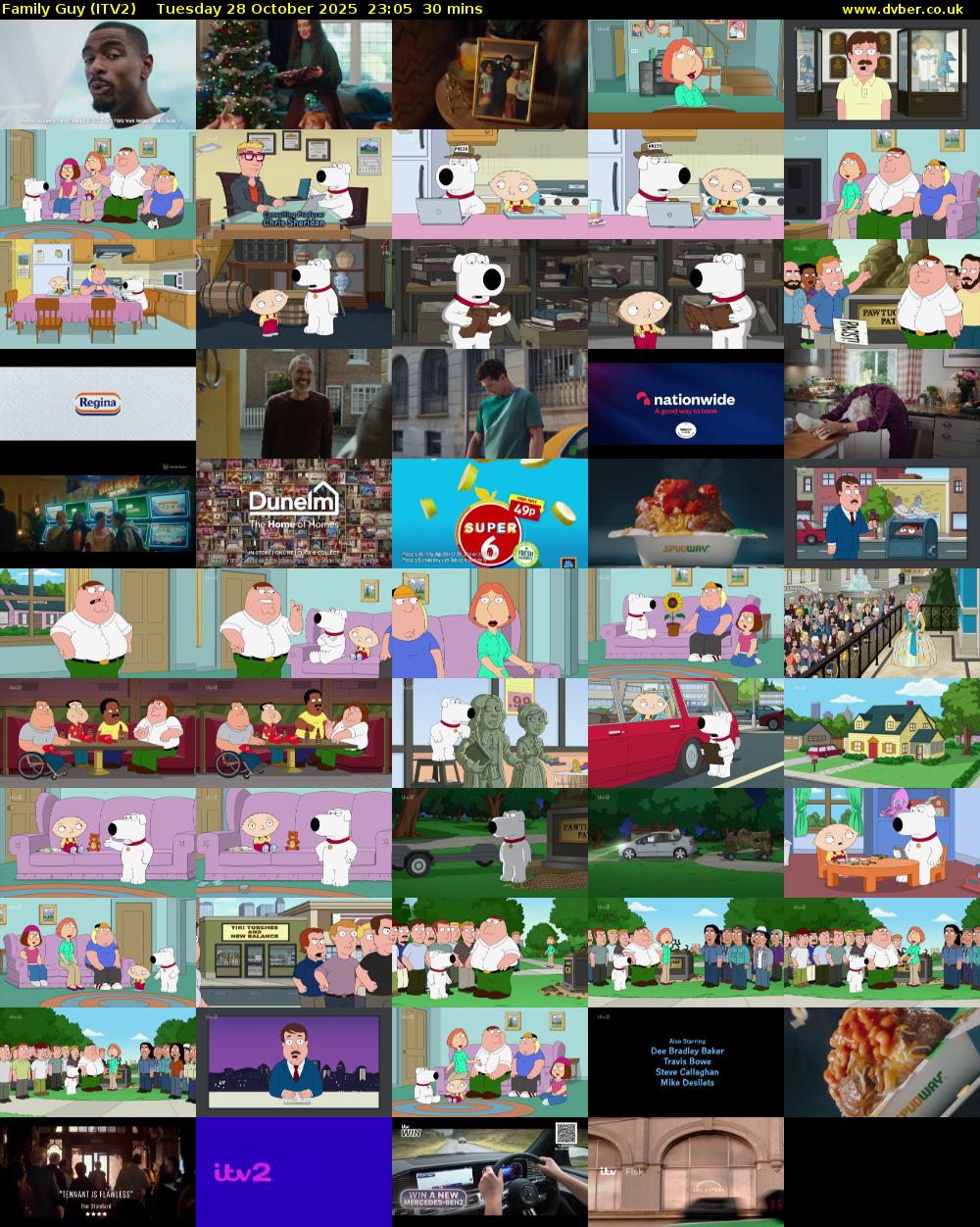 Family Guy (ITV2) Tuesday 28 October 2025 23:05 - 23:35