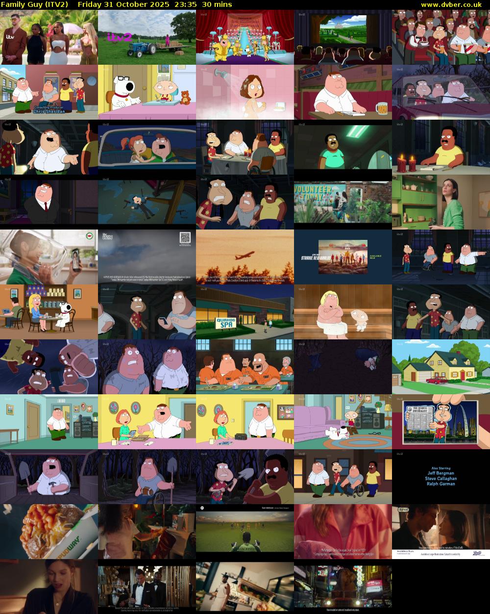 Family Guy (ITV2) Friday 31 October 2025 23:35 - 00:05