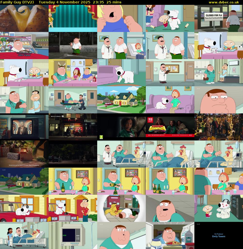 Family Guy (ITV2) Tuesday 4 November 2025 23:35 - 00:00