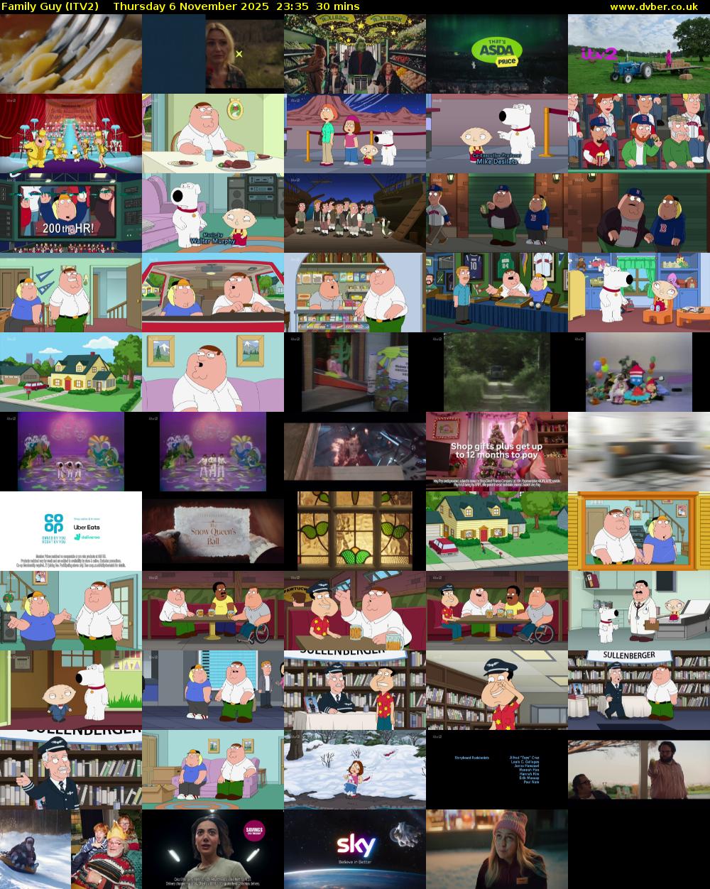 Family Guy (ITV2) Thursday 6 November 2025 23:35 - 00:05