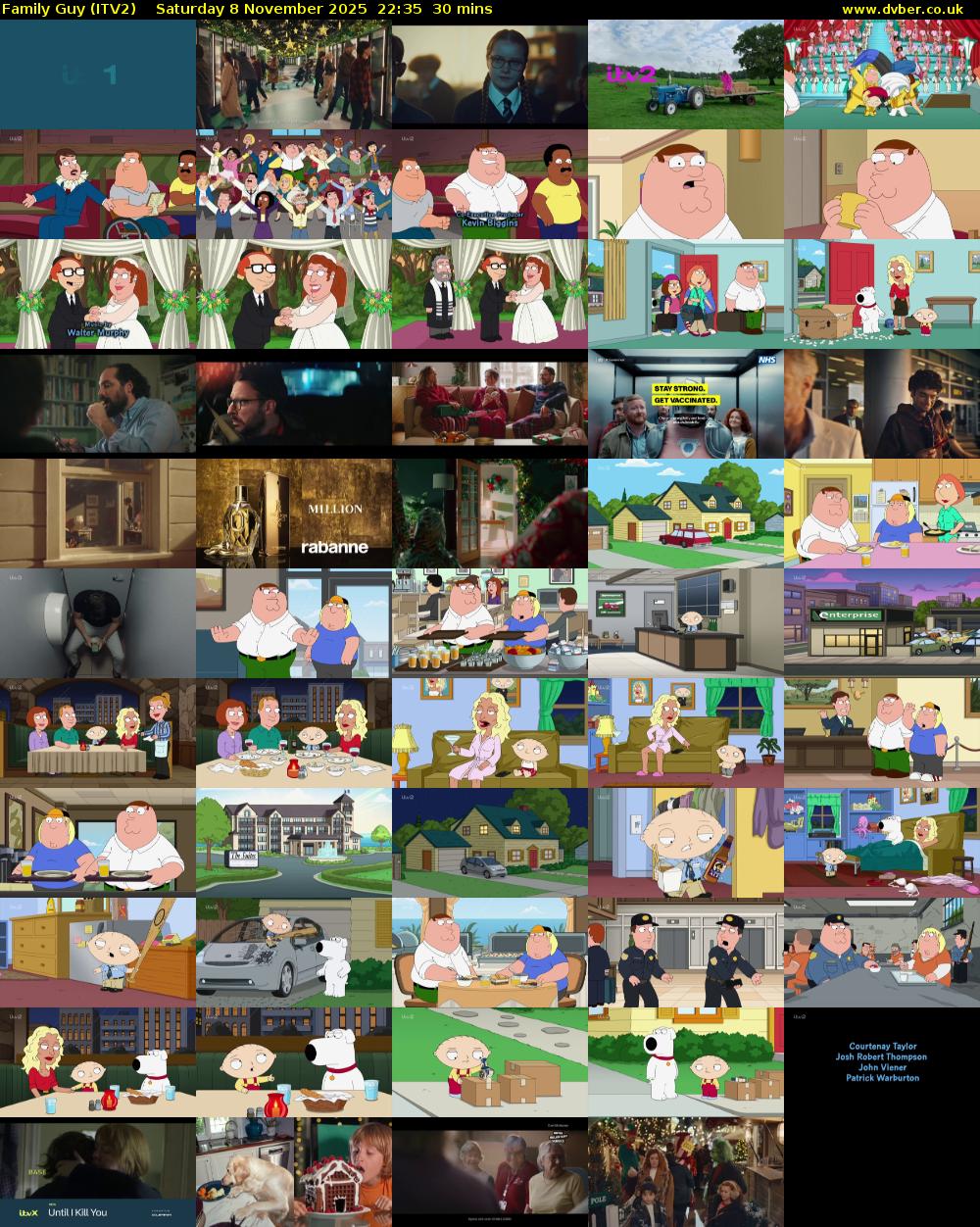 Family Guy (ITV2) Saturday 8 November 2025 22:35 - 23:05