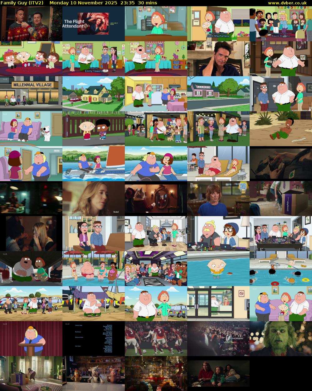 Family Guy (ITV2) Monday 10 November 2025 23:35 - 00:05