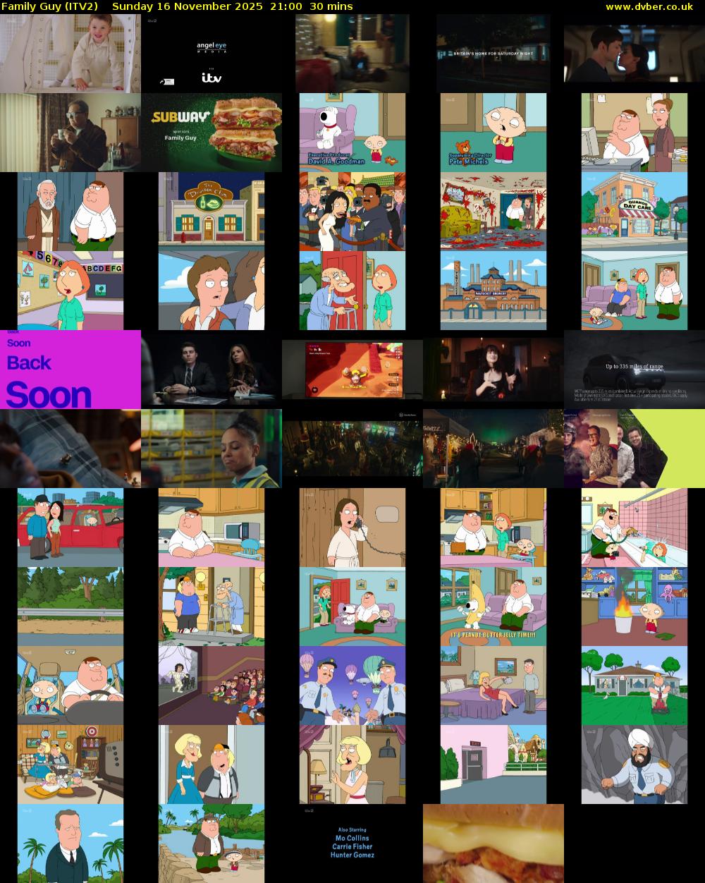 Family Guy (ITV2) Sunday 16 November 2025 21:00 - 21:30