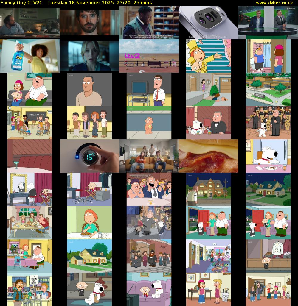 Family Guy (ITV2) Tuesday 18 November 2025 23:20 - 23:45
