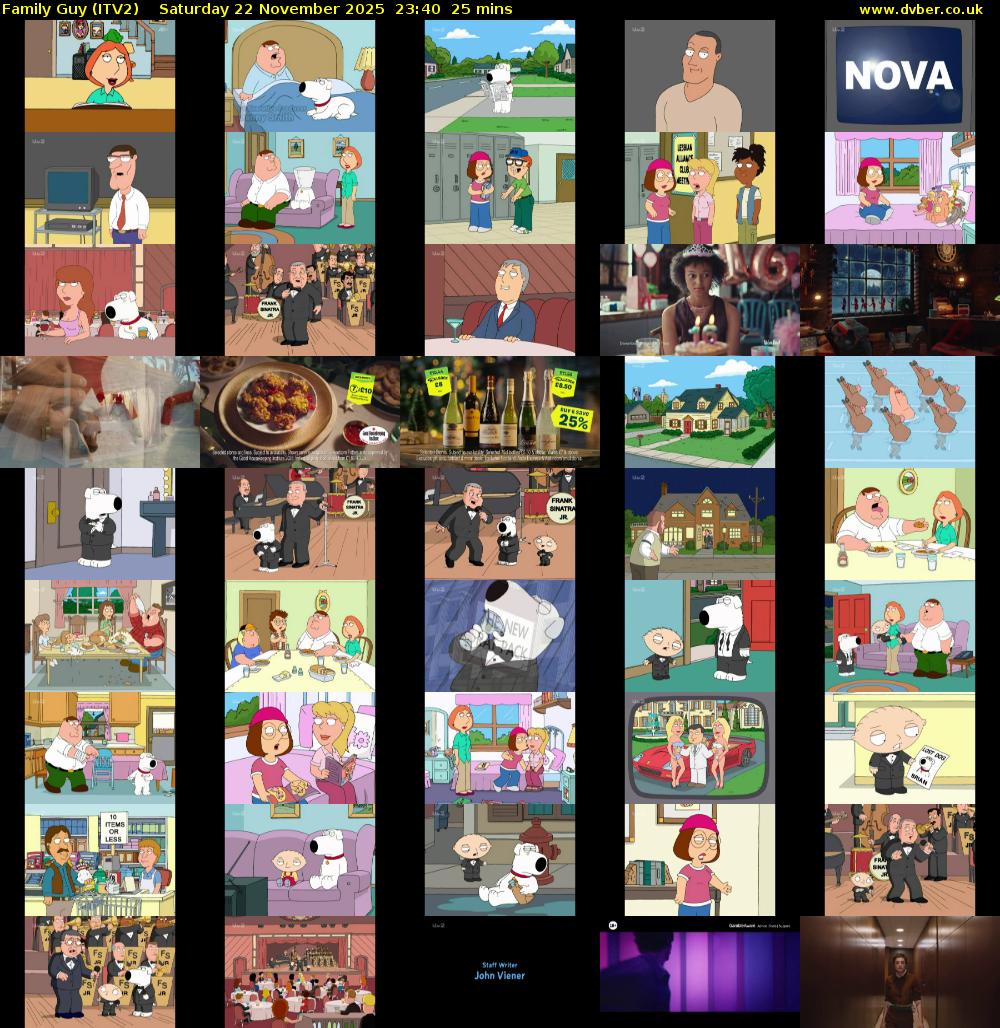 Family Guy (ITV2) Saturday 22 November 2025 23:40 - 00:05