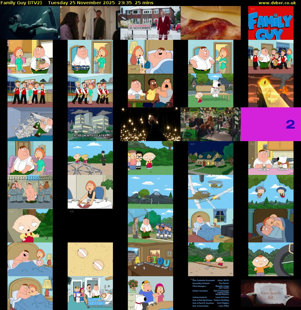Family Guy (ITV2) Tuesday 25 November 2025 23:35 - 00:00