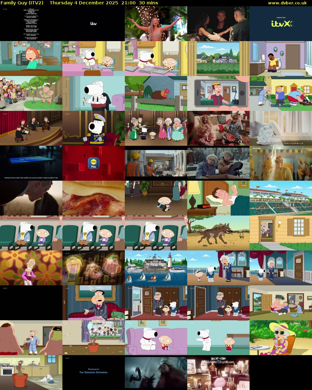Family Guy (ITV2) Thursday 4 December 2025 21:00 - 21:30
