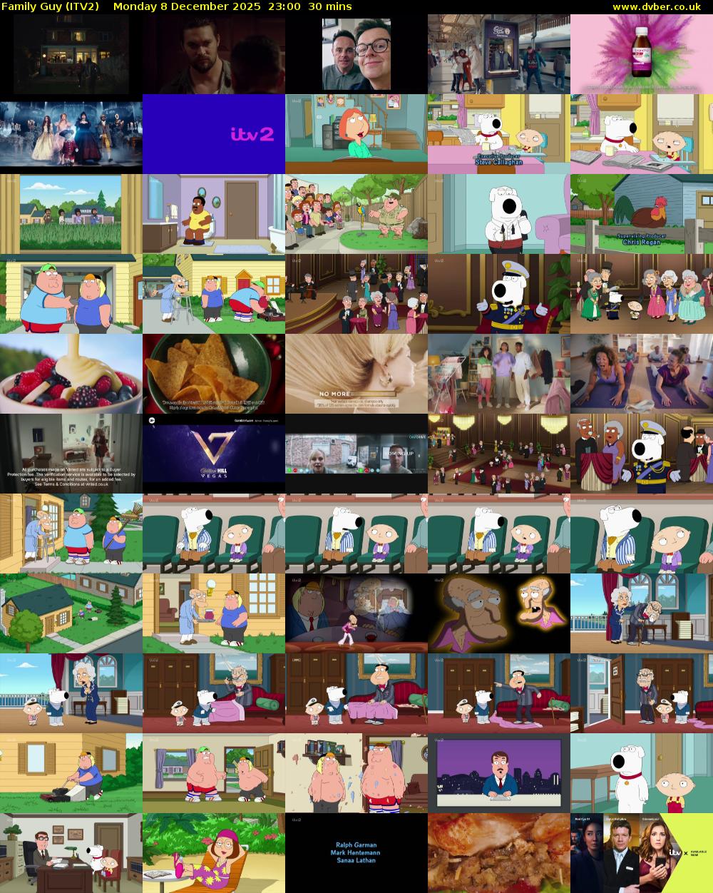 Family Guy (ITV2) Monday 8 December 2025 23:00 - 23:30