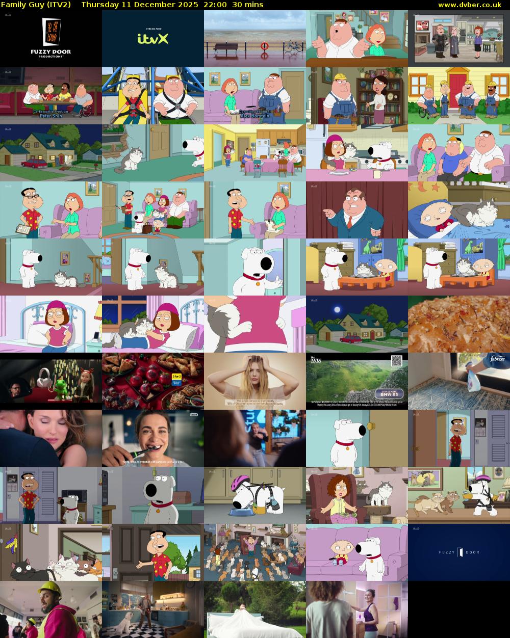 Family Guy (ITV2) Thursday 11 December 2025 22:00 - 22:30