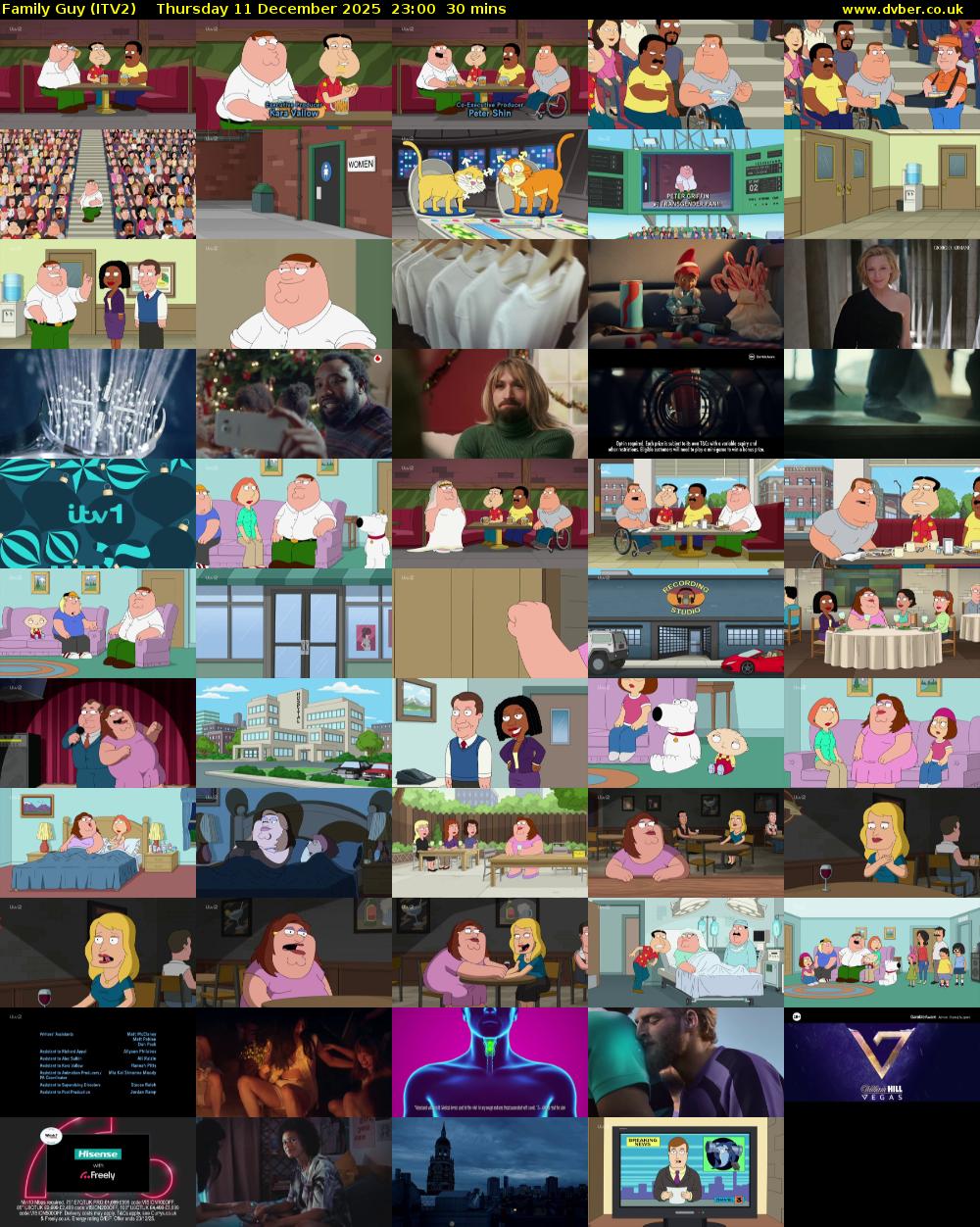 Family Guy (ITV2) Thursday 11 December 2025 23:00 - 23:30