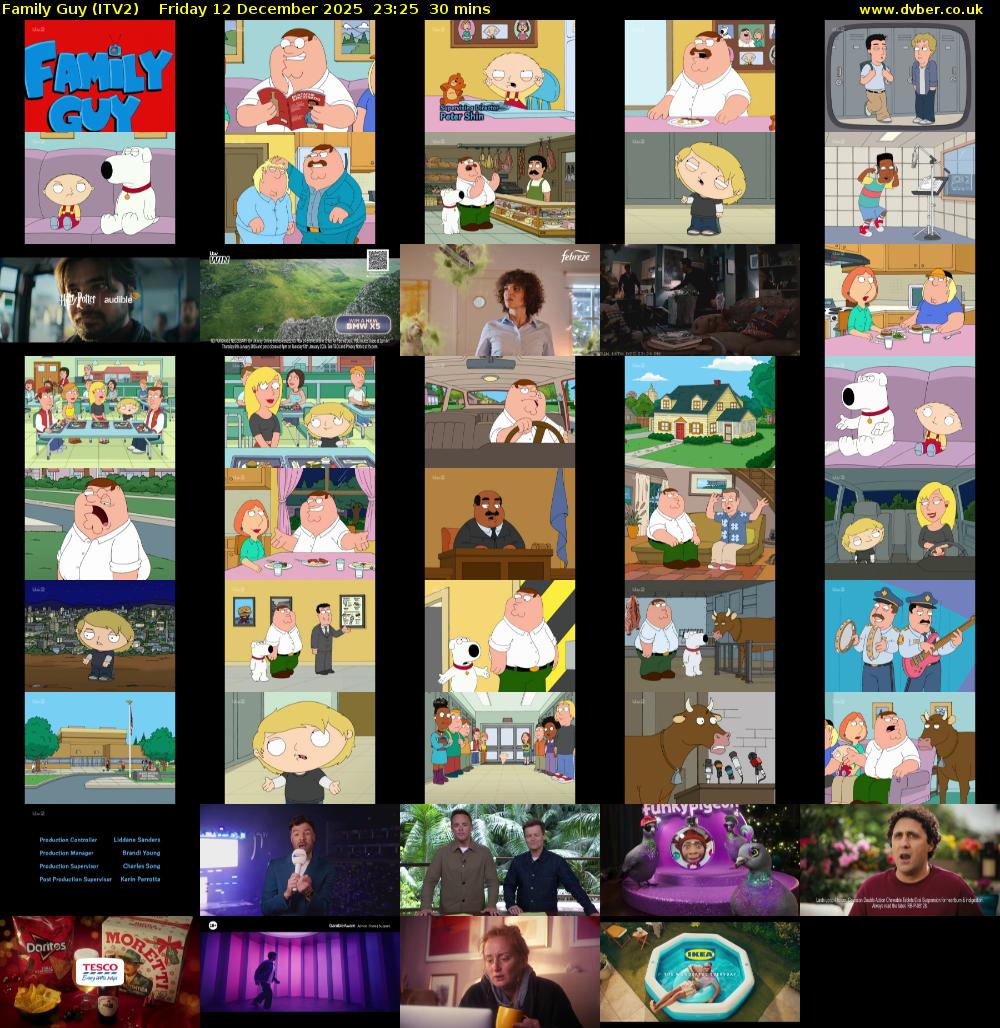 Family Guy (ITV2) Friday 12 December 2025 23:25 - 23:55