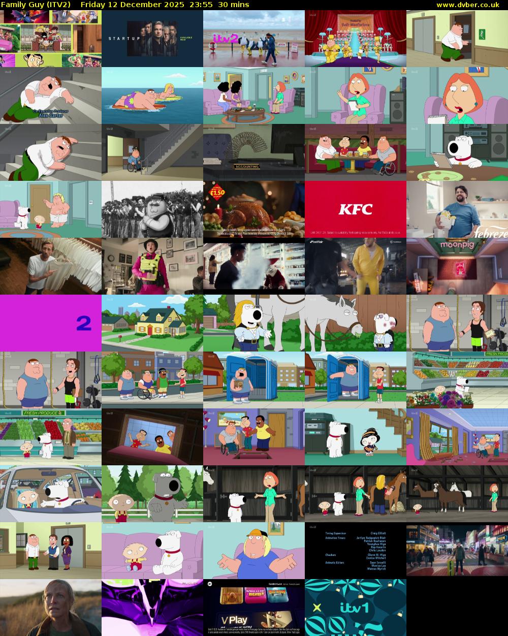 Family Guy (ITV2) Friday 12 December 2025 23:55 - 00:25