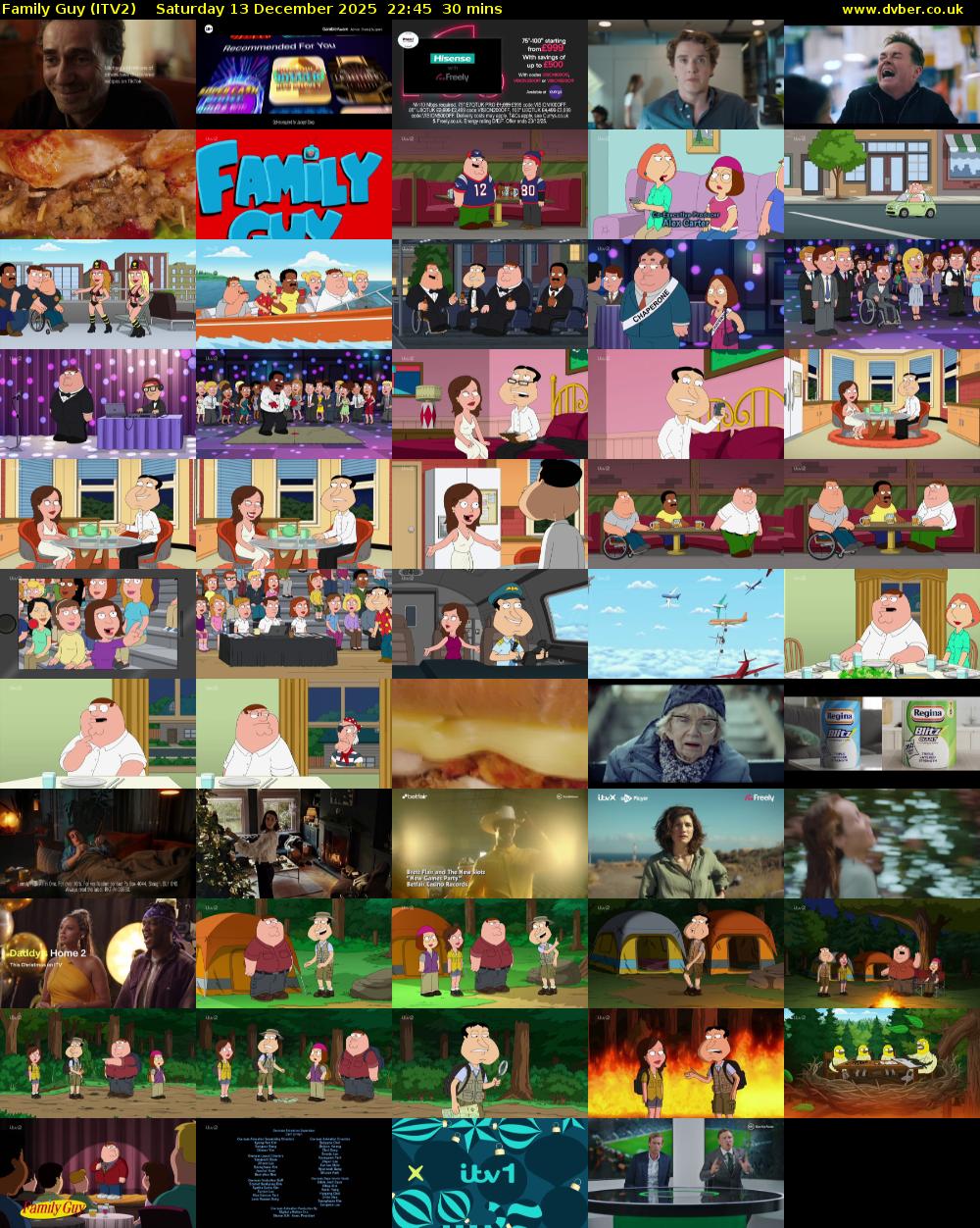Family Guy (ITV2) Saturday 13 December 2025 22:45 - 23:15