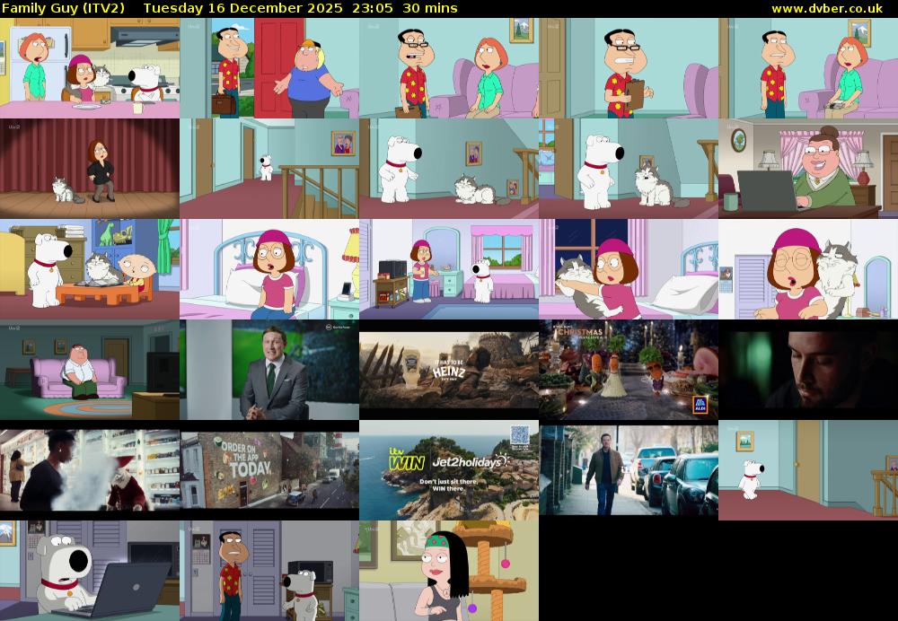 Family Guy (ITV2) Tuesday 16 December 2025 23:05 - 23:35