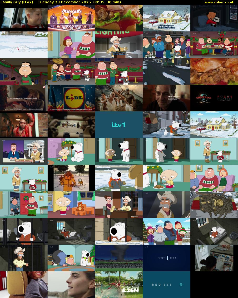 Family Guy (ITV2) Tuesday 23 December 2025 00:35 - 01:05