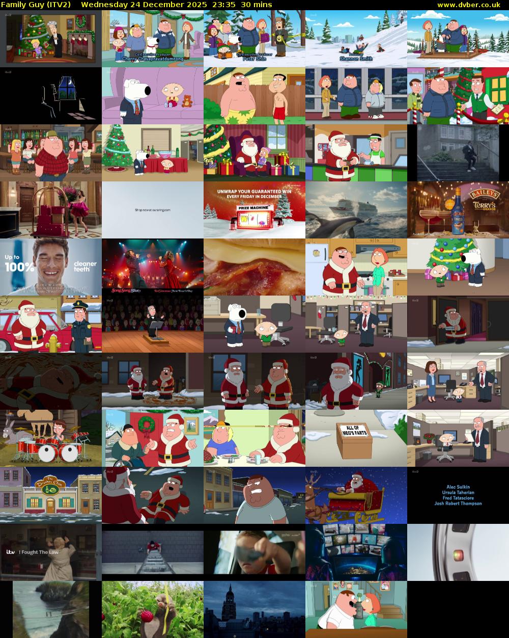 Family Guy (ITV2) Wednesday 24 December 2025 23:35 - 00:05