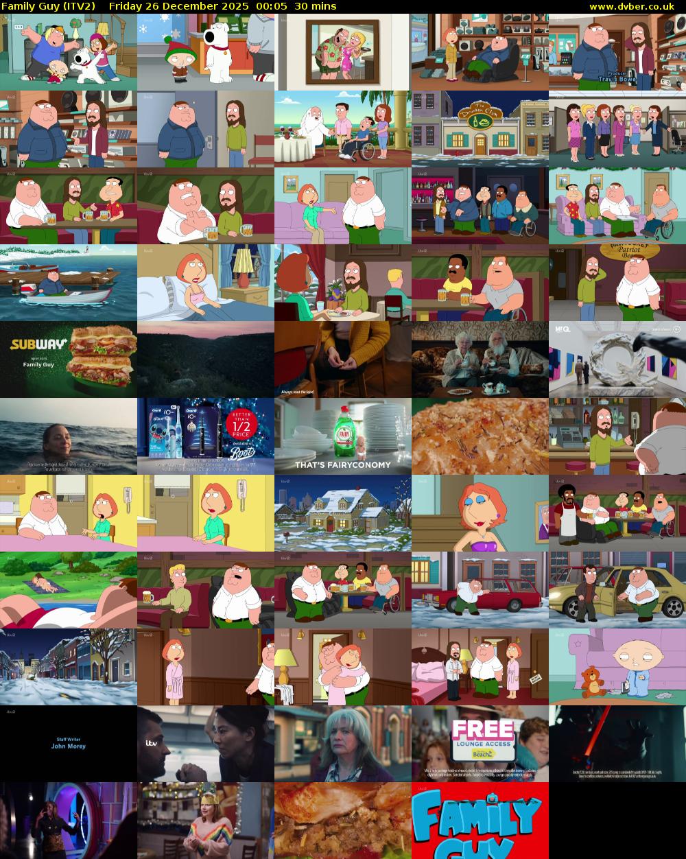 Family Guy (ITV2) Friday 26 December 2025 00:05 - 00:35