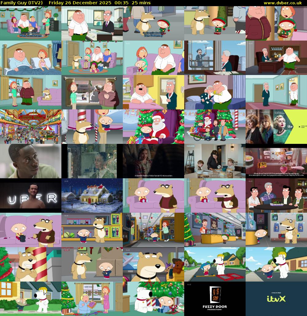 Family Guy (ITV2) Friday 26 December 2025 00:35 - 01:00