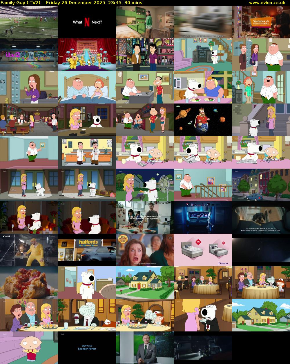 Family Guy (ITV2) Friday 26 December 2025 23:45 - 00:15