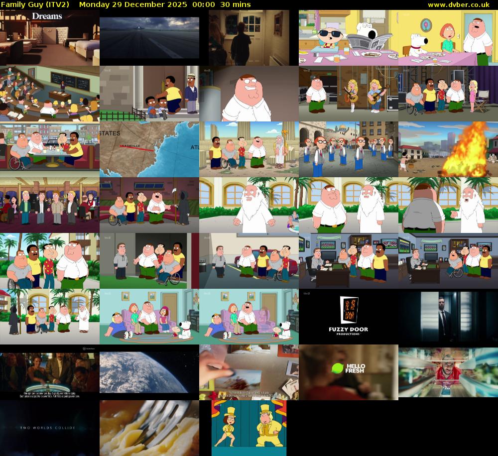 Family Guy (ITV2) Monday 29 December 2025 00:00 - 00:30