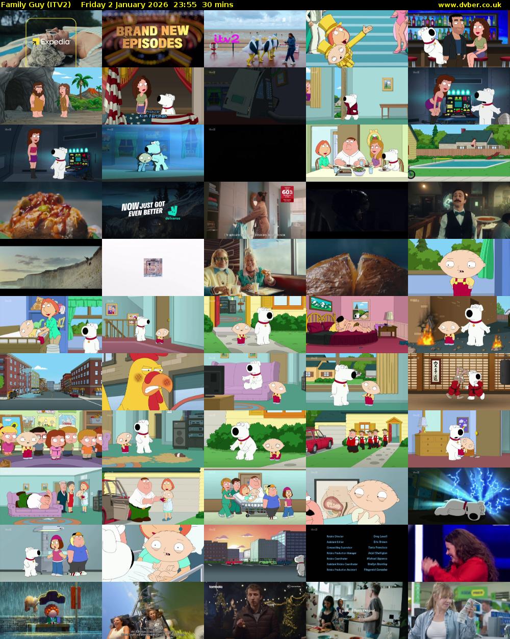 Family Guy (ITV2) Friday 2 January 2026 23:55 - 00:25