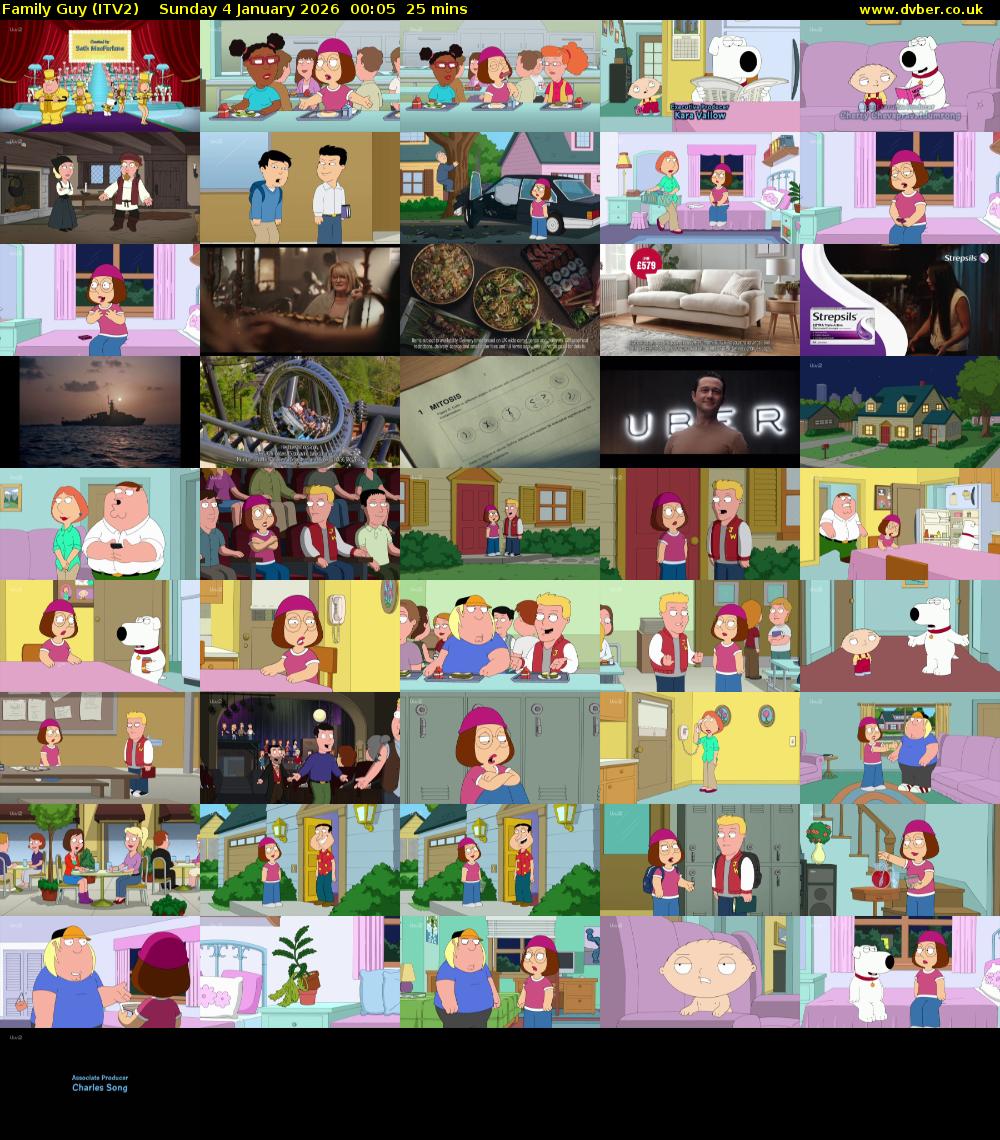 Family Guy (ITV2) Sunday 4 January 2026 00:05 - 00:30