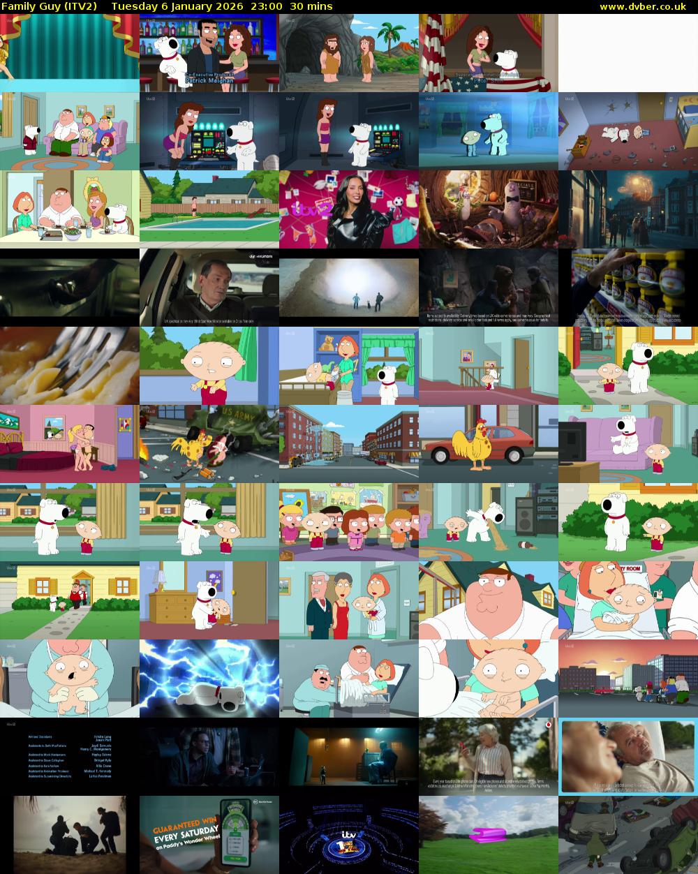 Family Guy (ITV2) Tuesday 6 January 2026 23:00 - 23:30
