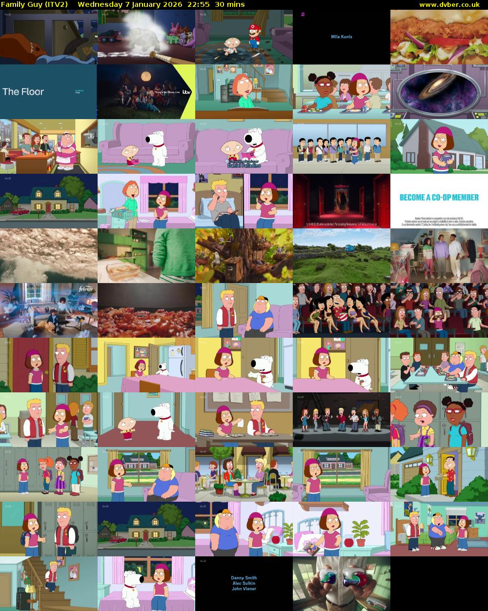 Family Guy (ITV2) Wednesday 7 January 2026 22:55 - 23:25