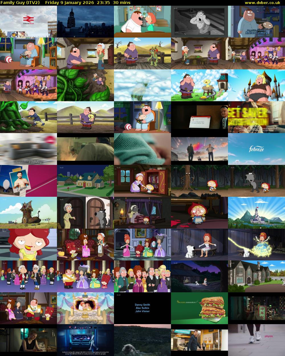 Family Guy (ITV2) Friday 9 January 2026 23:35 - 00:05