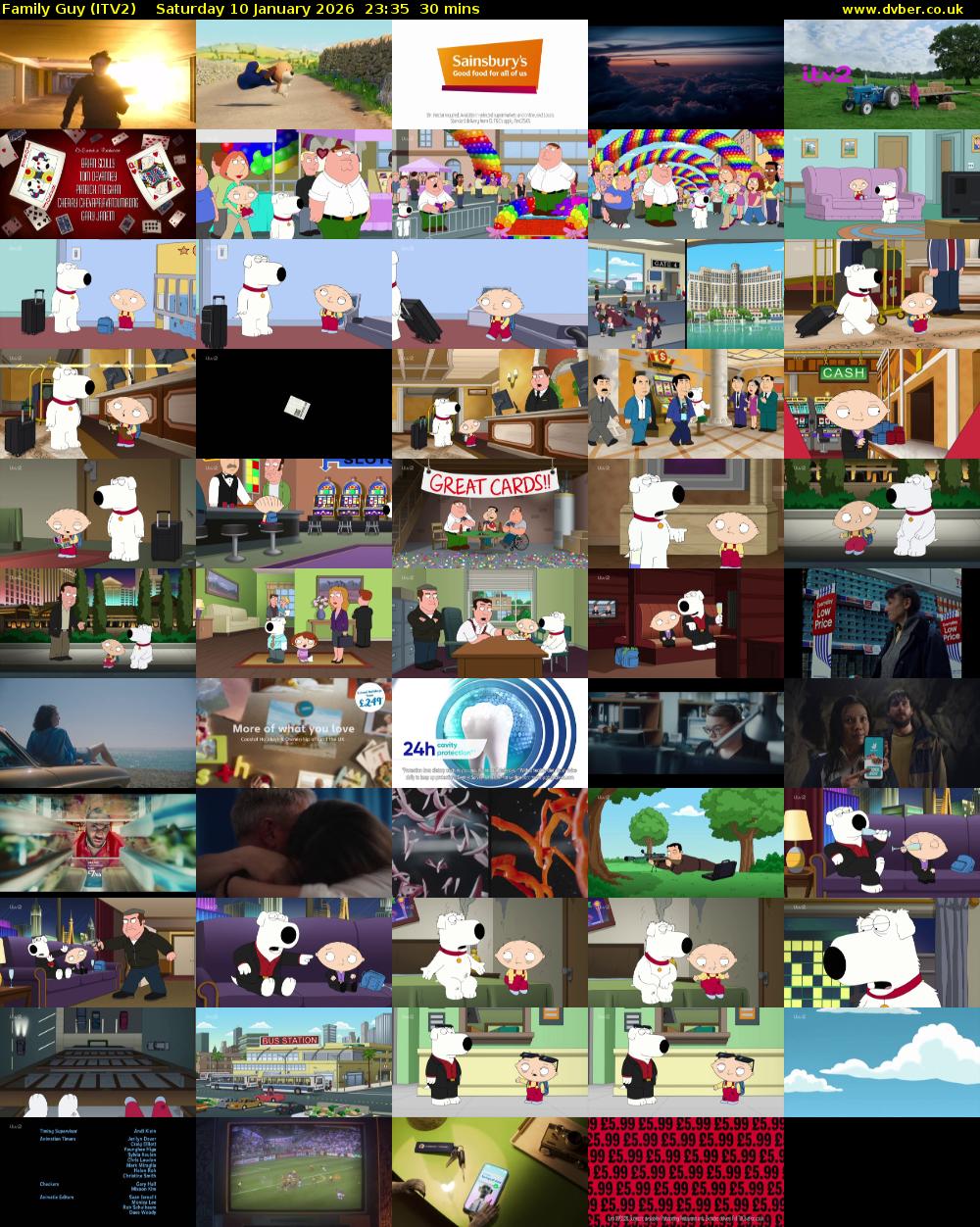 Family Guy (ITV2) Saturday 10 January 2026 23:35 - 00:05