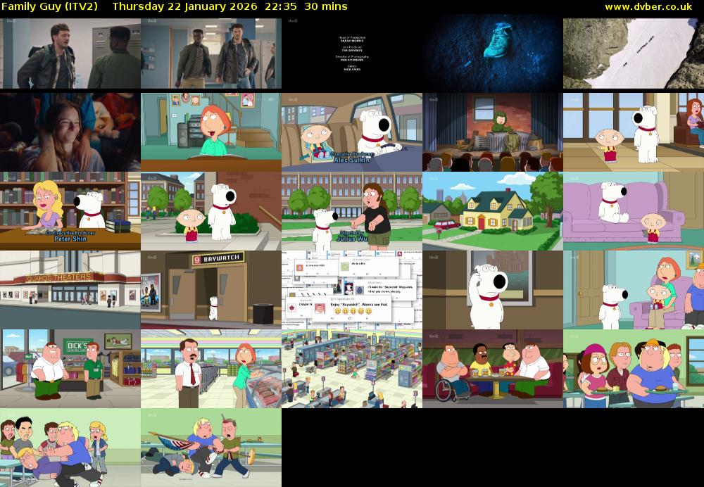 Family Guy (ITV2) Thursday 22 January 2026 22:35 - 23:05