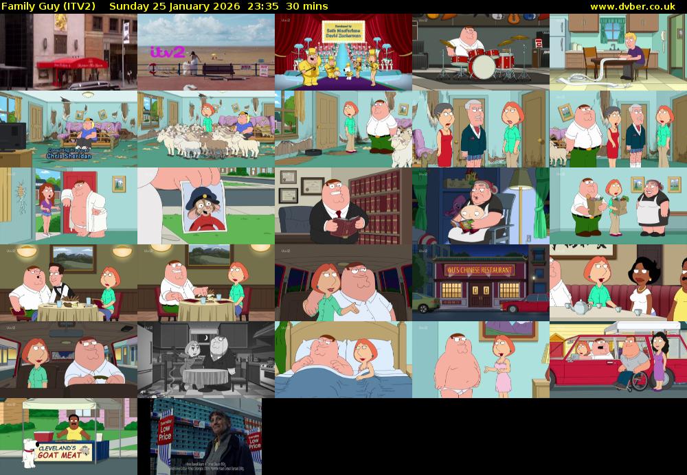Family Guy (ITV2) Sunday 25 January 2026 23:35 - 00:05