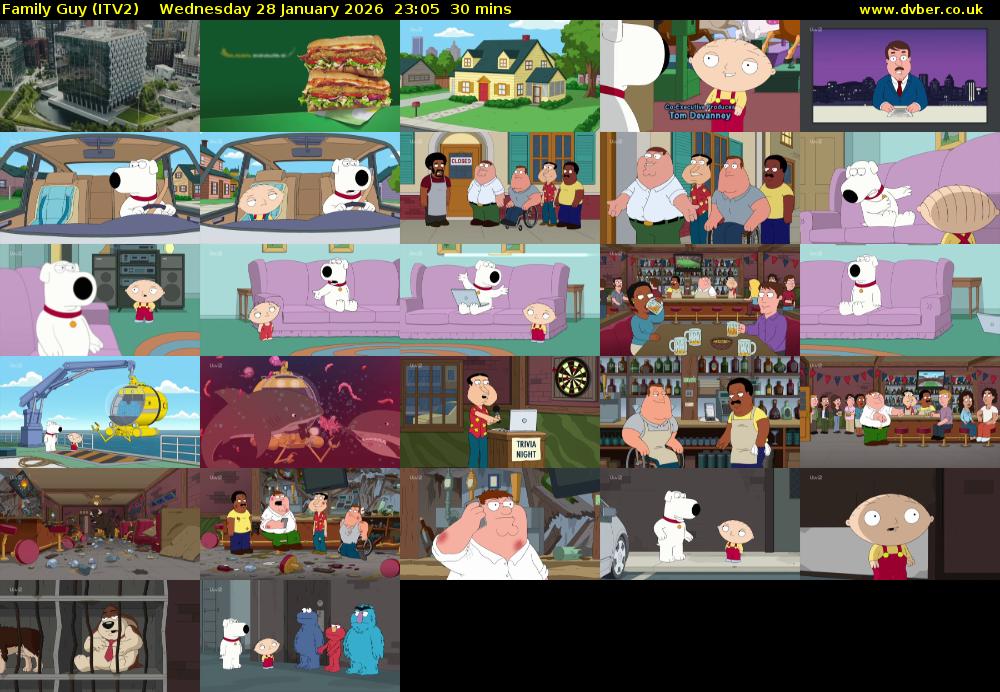 Family Guy (ITV2) Wednesday 28 January 2026 23:05 - 23:35