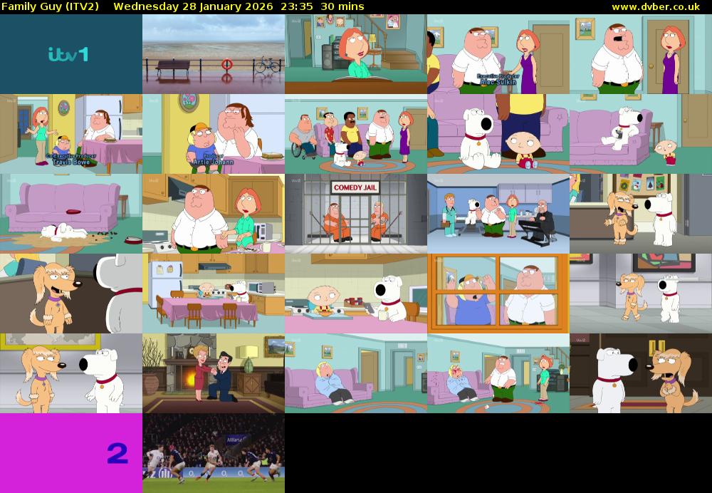 Family Guy (ITV2) Wednesday 28 January 2026 23:35 - 00:05