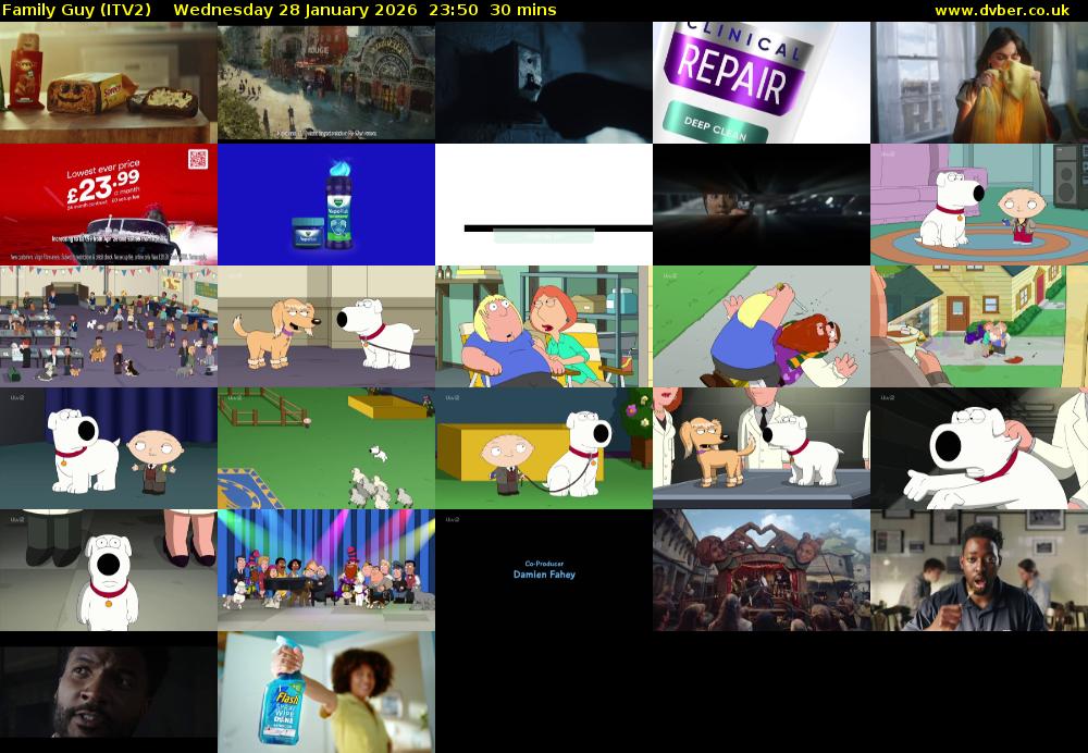 Family Guy (ITV2) Wednesday 28 January 2026 23:50 - 00:20