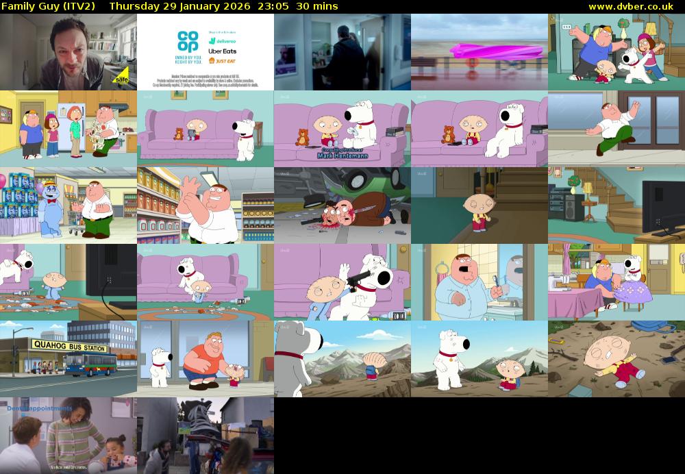 Family Guy (ITV2) Thursday 29 January 2026 23:05 - 23:35