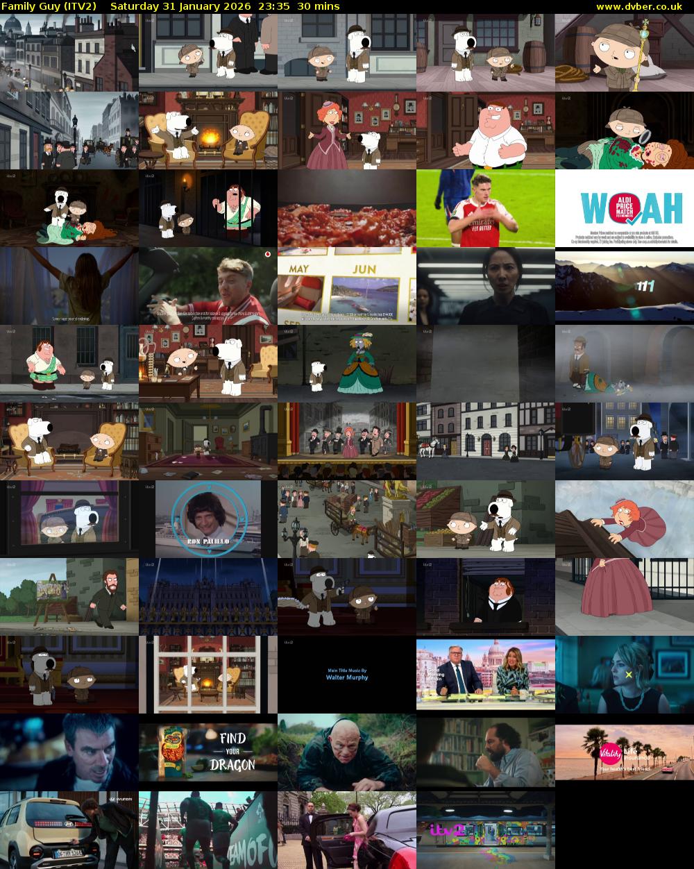 Family Guy (ITV2) Saturday 31 January 2026 23:35 - 00:05