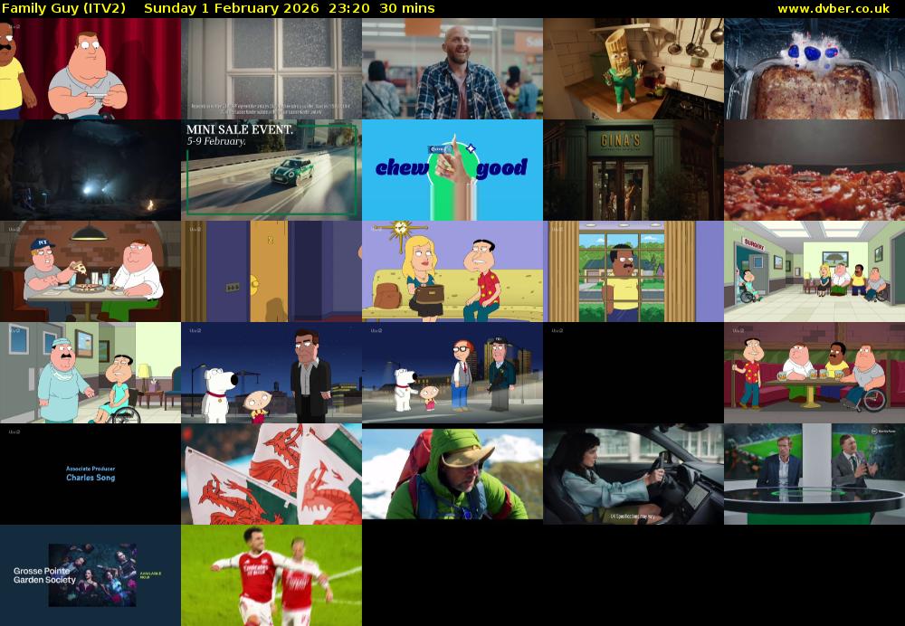 Family Guy (ITV2) Sunday 1 February 2026 23:20 - 23:50